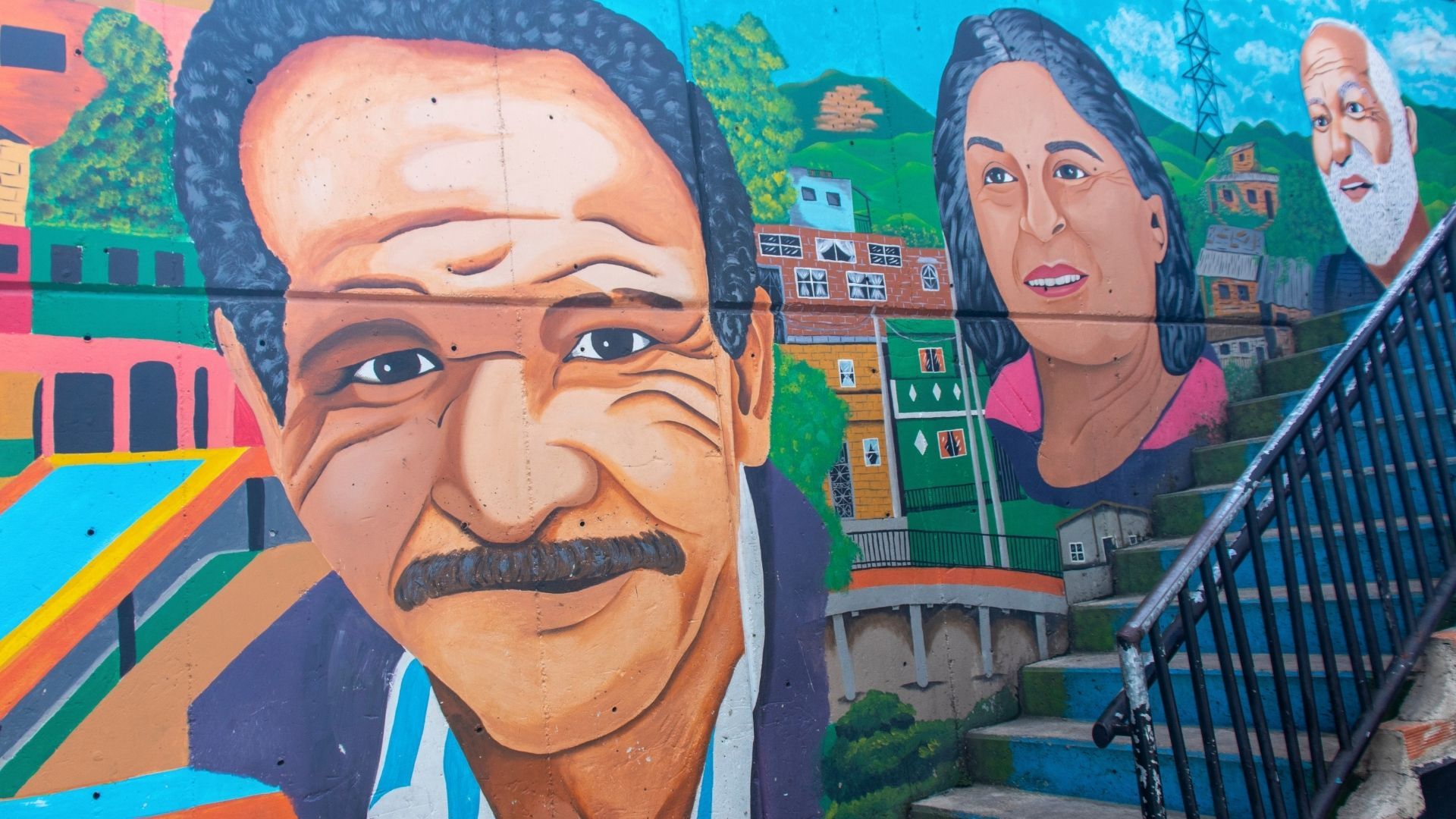 Gatukonst i Medellin i Colombia